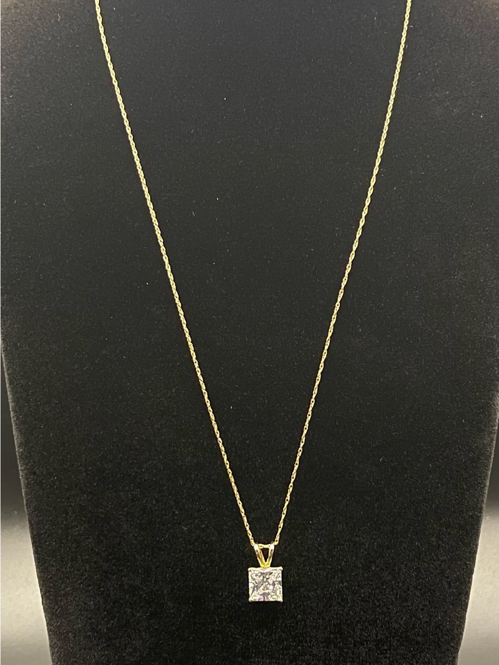 NWT 14k Absolute CZ Princess Cut 18” Necklace